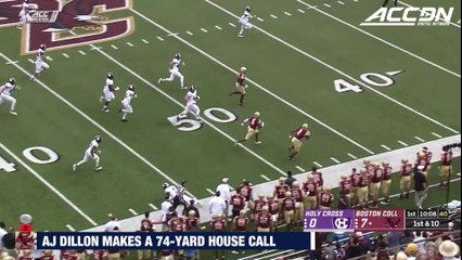 AJ Dillon Breaks Free For 74-yard TD vs. Holy Cross