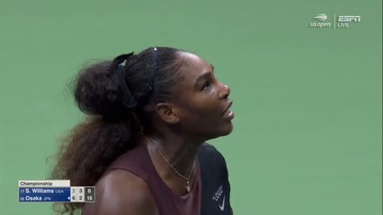 Serena Williams furieuse après l'arbitre