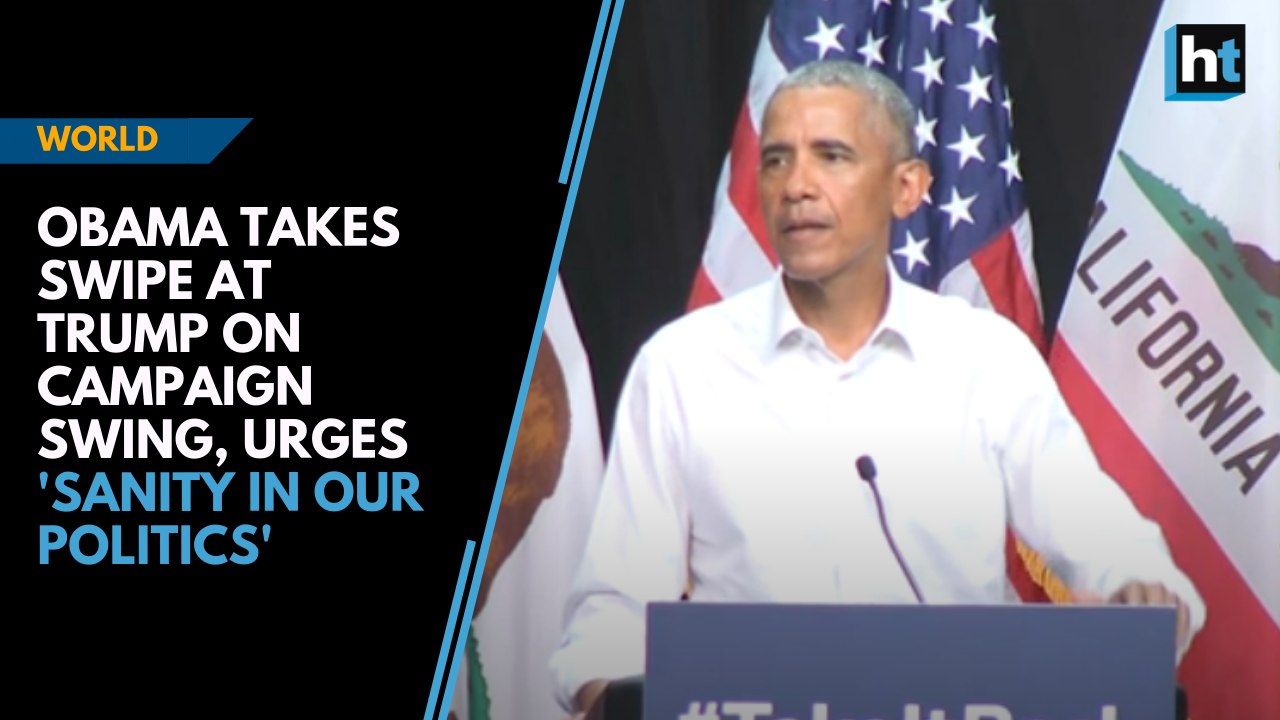 Barack Obama takes swipe at Trump on campaign swing, urges 'sanity in our politics'