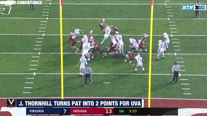 Virginia DB Juan Thornhill Takes Blocked PAT Back For 2 Points