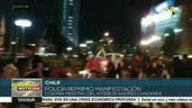 Policía chilena reprime manifestación contra ministro del Interior