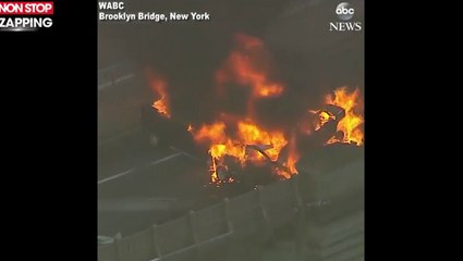 Les images impressionnantes d'un accident de voiture à New-York (vidéo)
