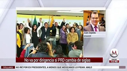 Juan Zepeda no quiere dirigir PRD si partido cambia de nombre