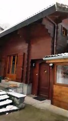 Nouage dans le jardin enneigé