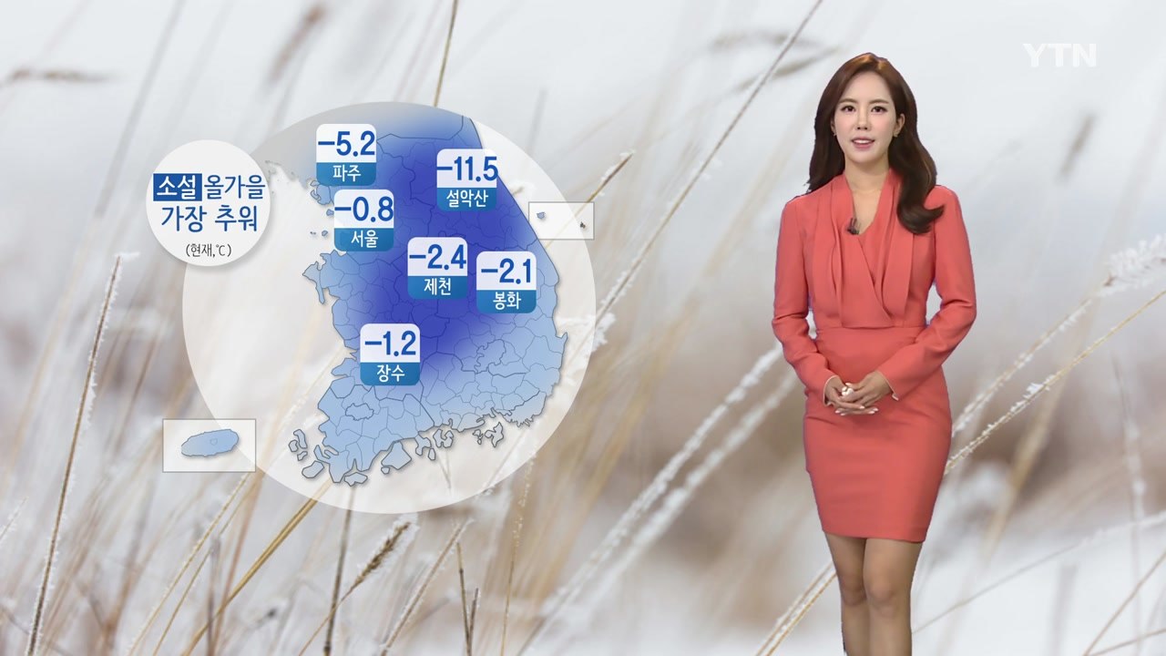 [날씨] '소설' 전국 꽁꽁, 올가을 가장 추워...낮에도 쌀쌀 / YTN