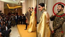 Deepika -Ranveer Bangalore Wedding Reception : Ranveer Gives Flying Kiss To Deepika | Filmibeat