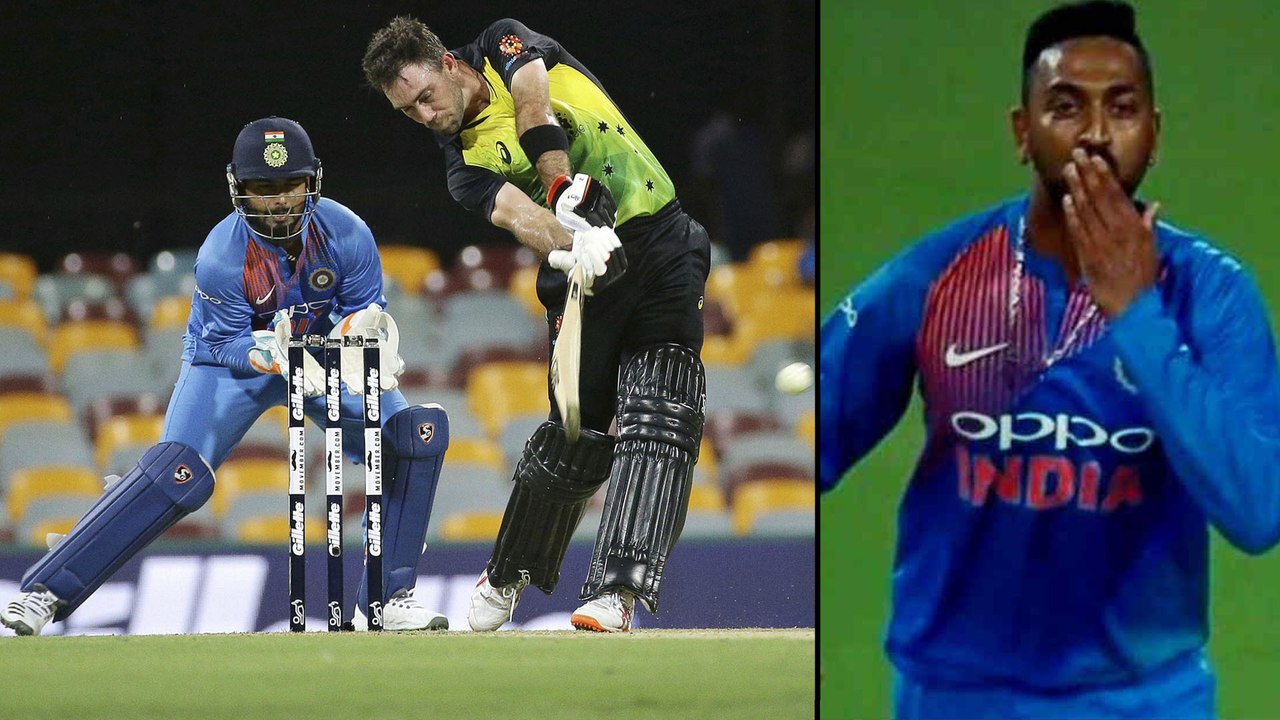India vs Australia 1st T20 : Australian Batsmen Hit 6 Sixes off Krunal Pandya's Bowling | Oneindia