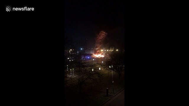 London bus garage engulfed in raging inferno