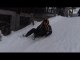 chute de luge au ski
