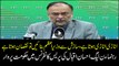 PMLN leader Ahsan Iqbal addresses media