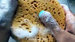 Fluffy Sponge Sound and Hard soap Cutting ASMR/ SATISFYING VIDEO