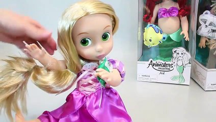 Download Video: 베이비돌 디즈니 베이비돌 인형 장난감 Baby Doll Disney Princess Animators Dolls Ariel Rapunzel Pocahontas Toys