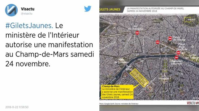 Gilets jaunes : le ministère de l’Intérieur autorise une manifestation au Champ-de-Mars samedi