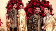 Ranveer Singh and Deepika Padukone cute moment when he sets her Saree