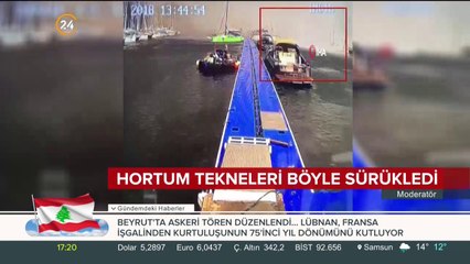 Hortum tekneleri böyle sürükledi