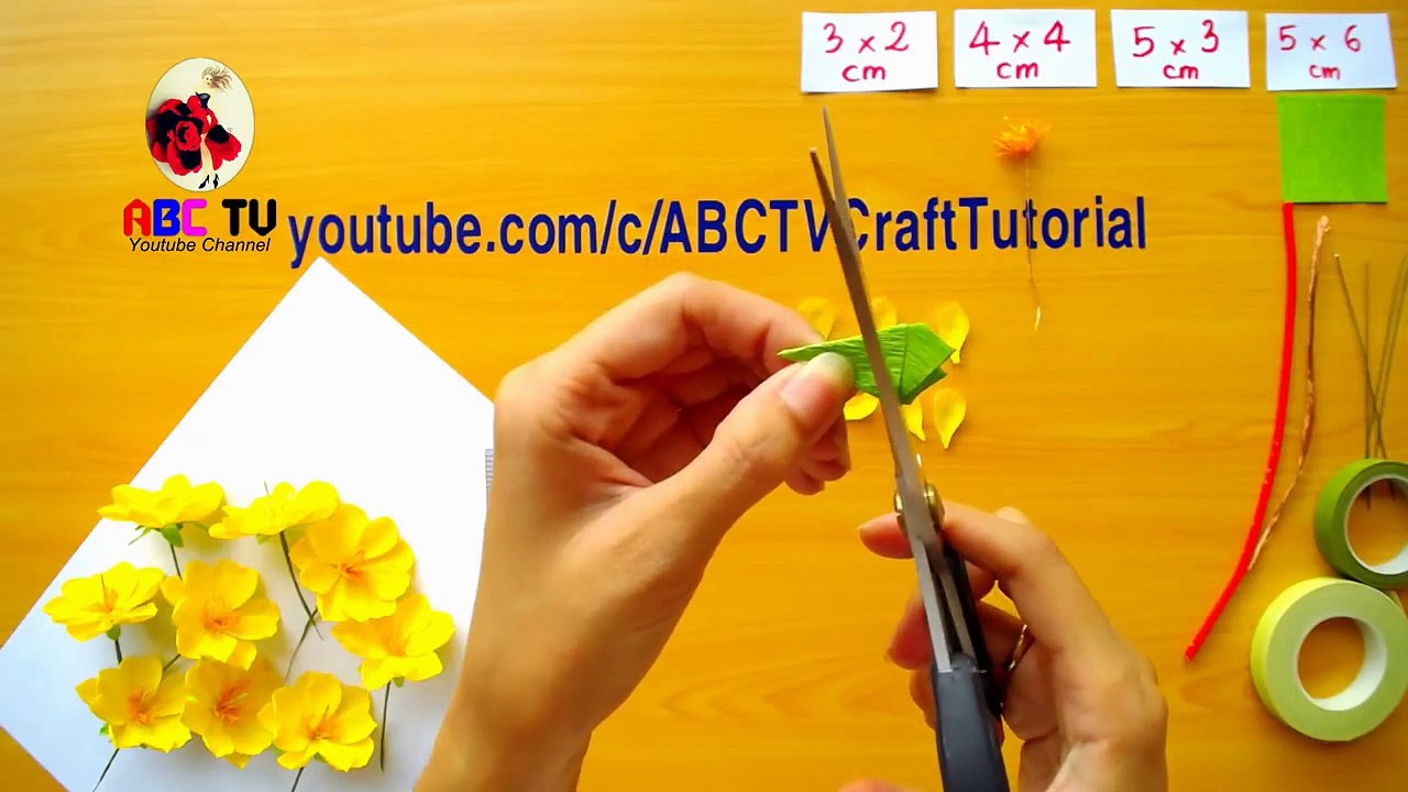 ABC TV   How To Make Yellow Apricot Blossom Paper Flower From Crepe Paper - Craft Tutorial