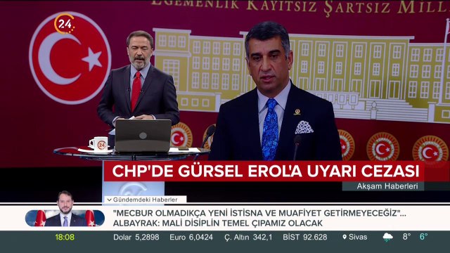 CHP'de Gürsel Erol'a uyarı cezası