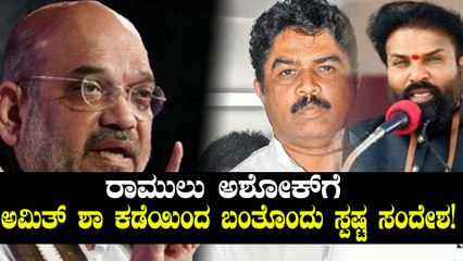 ಬಿ ಶ್ರೀರಾಮುಲು ಹಾಗು ಆರ್ ಅಶೋಕ್ ಗೆ ಅಮಿತ್ ಶಾ ಕಡೆಯಿಂದ ಸ್ಪಷ್ಟ ಸಂದೇಶ ರವಾನೆ  | Oneindia Kannada