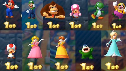 Mario Party 10 All Characters Celebrate 1st Animation - Coin Challange