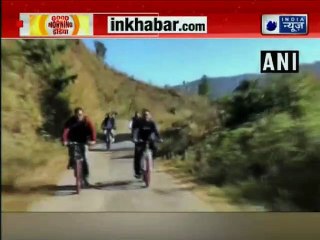 पहाड़ो पर सुबह-सुबह साइकिल चलाते सलमान खान