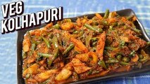 Veg Kolhapuri Recipe - Restaurant Style Veg Kolhapuri - Mix Vegetable Sabzi Recipe - Ruchi