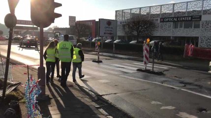 La Louvière : Des gilets jaunes manifestent près du Cora
