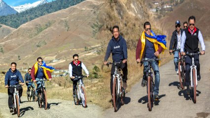 Download Video: Salman Khan,Kiren Rijiju and Arunachal Pradesh CM Kicks off Mechuka Festival by Cycling|OneindiaNews