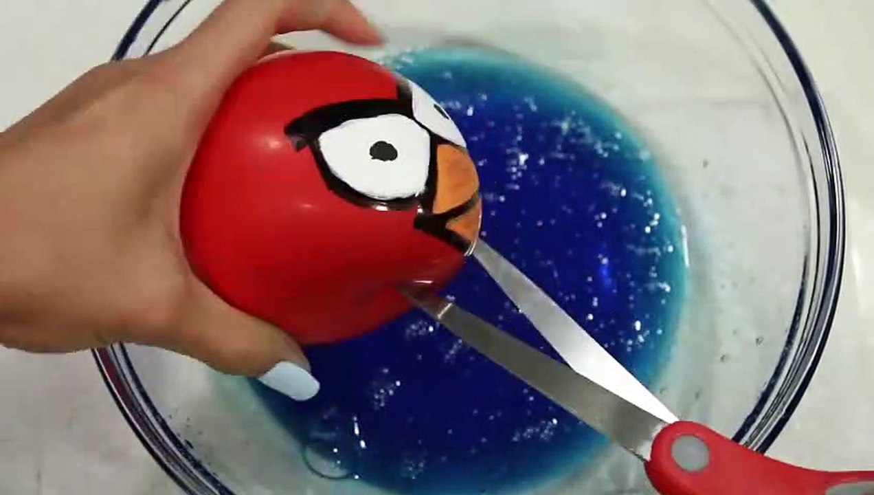 Making Slime with Funny Angry Birds Themed Balloons!
