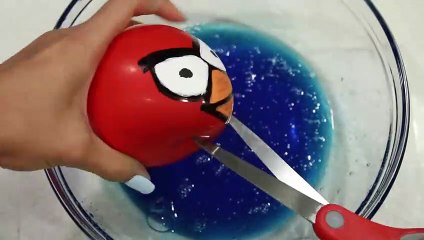 Making Slime with Funny Angry Birds Themed Balloons!