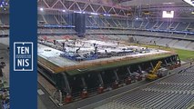 Coupe Davis le timelapse du montage du court de la finale