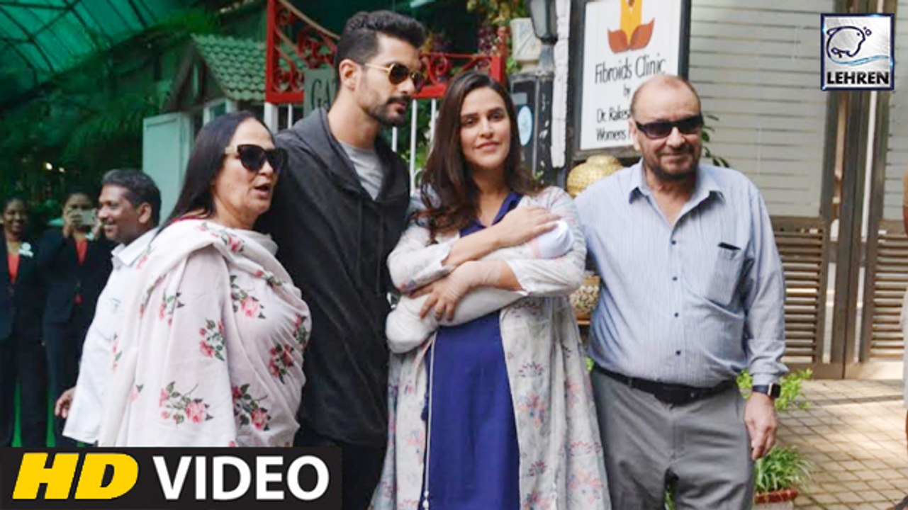 Neha Dhupia Discharged From Hospital With Baby...