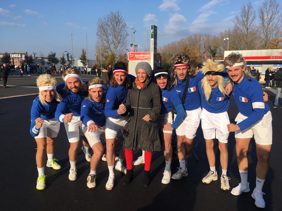 Avec les supporters "We are Tennis Fan Academy" pendant la Coupe Davis