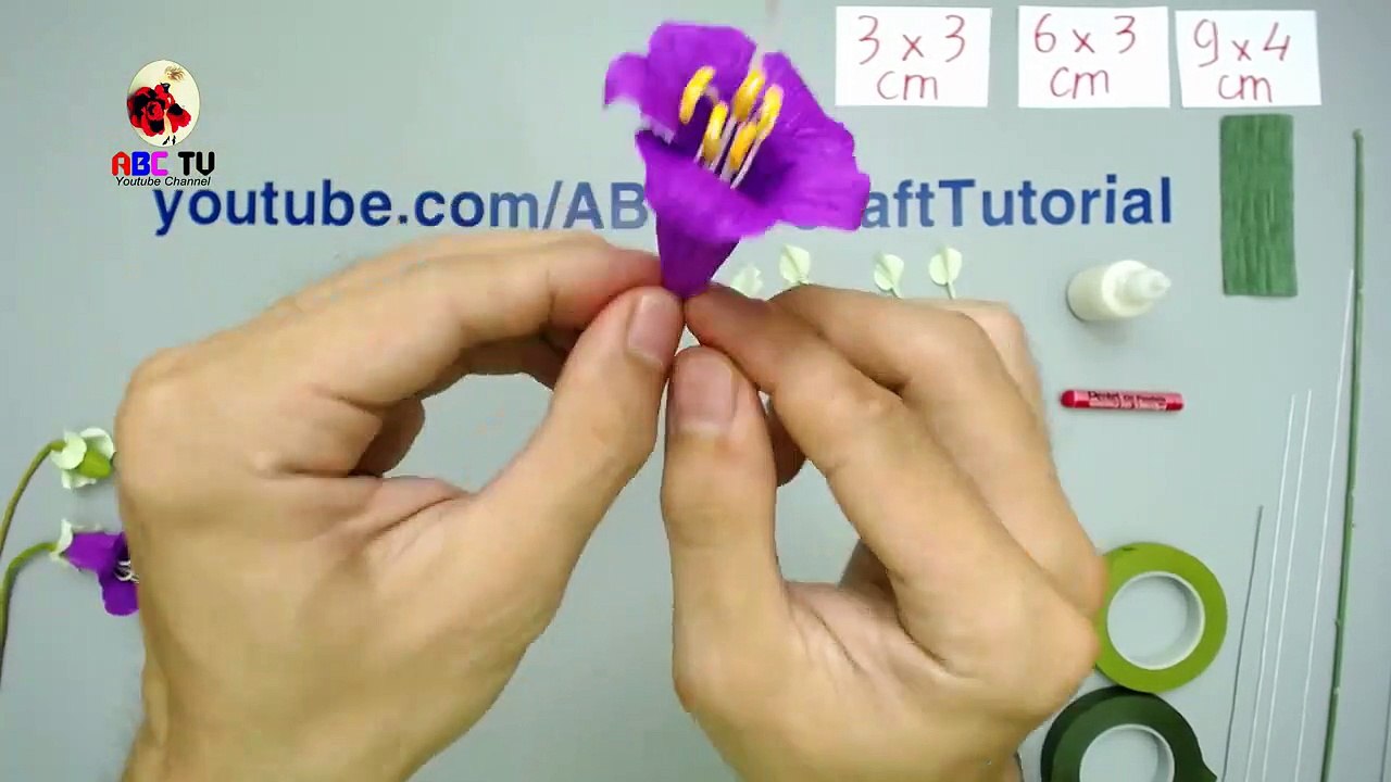 ABC TV   How To Make Cobaea Scandens Paper Flower From Crepe Paper - Craft Tutorial