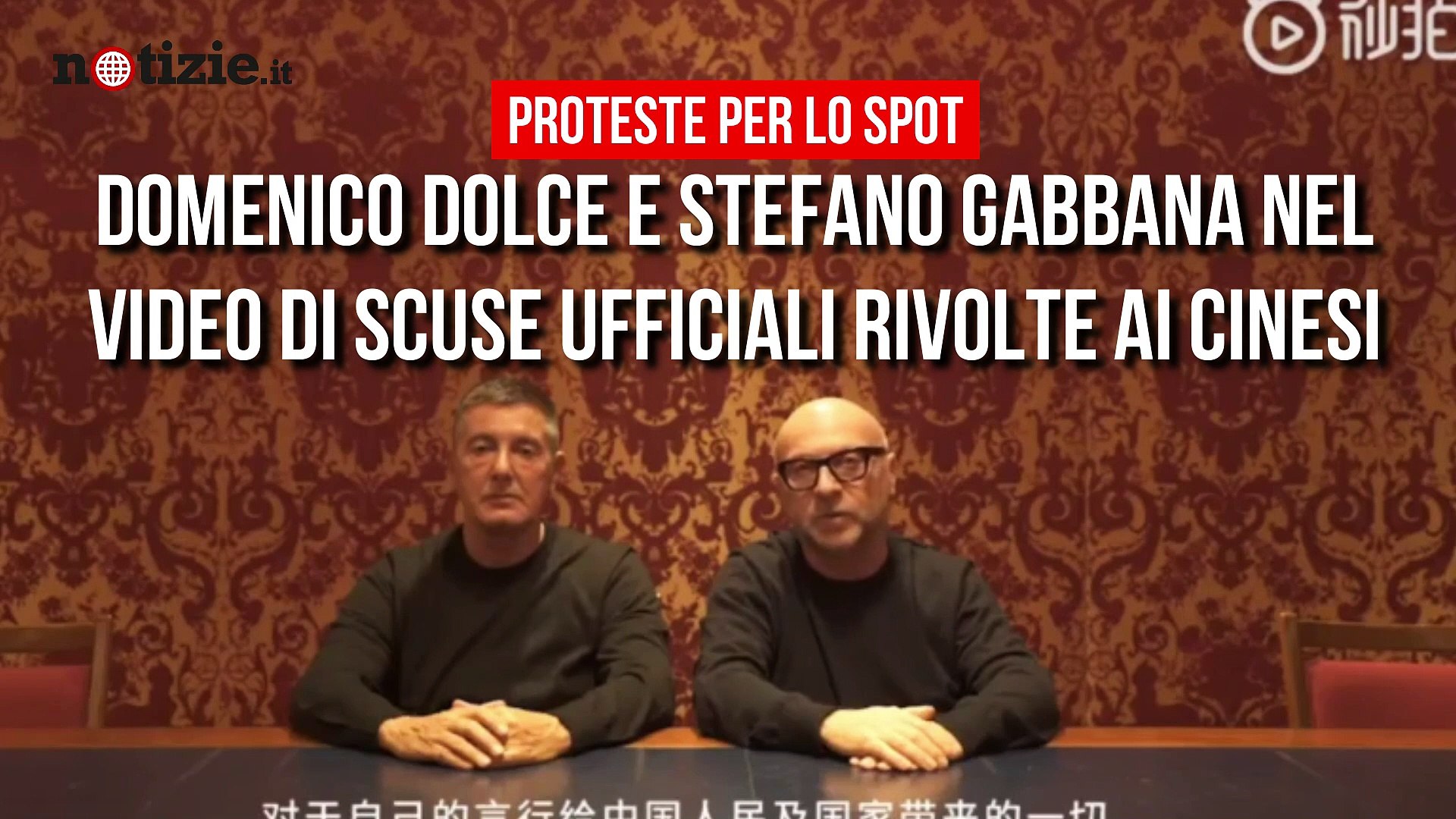Dolce e Gabbana: il video di scuse ai cinesi dopo lo spot incriminato |  Notizie.it - Video Dailymotion