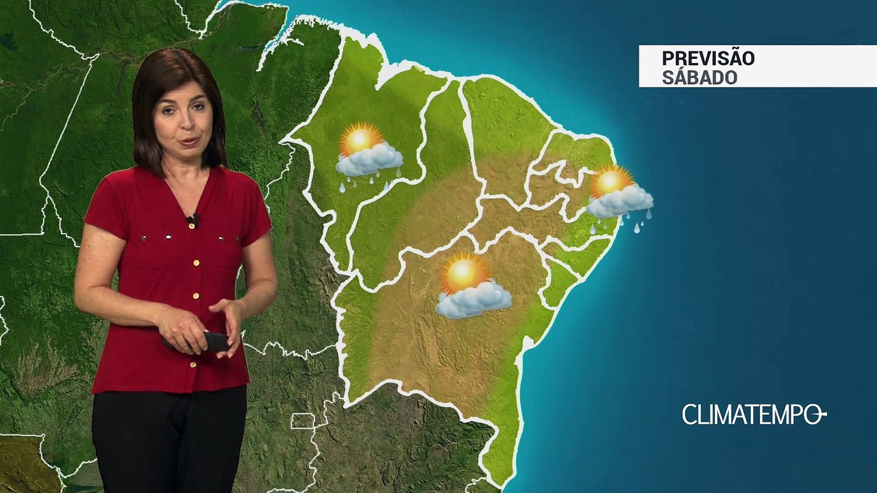Previsão Nordeste – Sol e pancadas de chuva