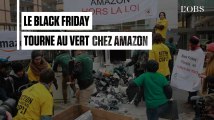 Des déchets électroniques déversés devant Amazon pour le Black Friday