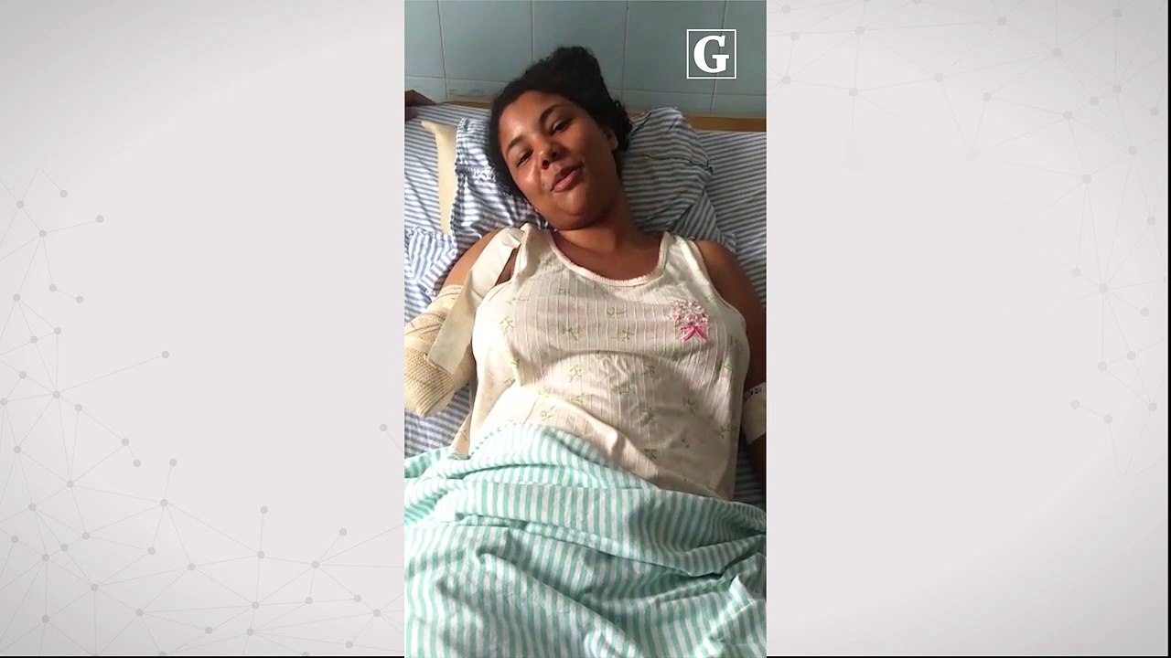 Aluna que teve braço amputado grava vídeo em ho...
