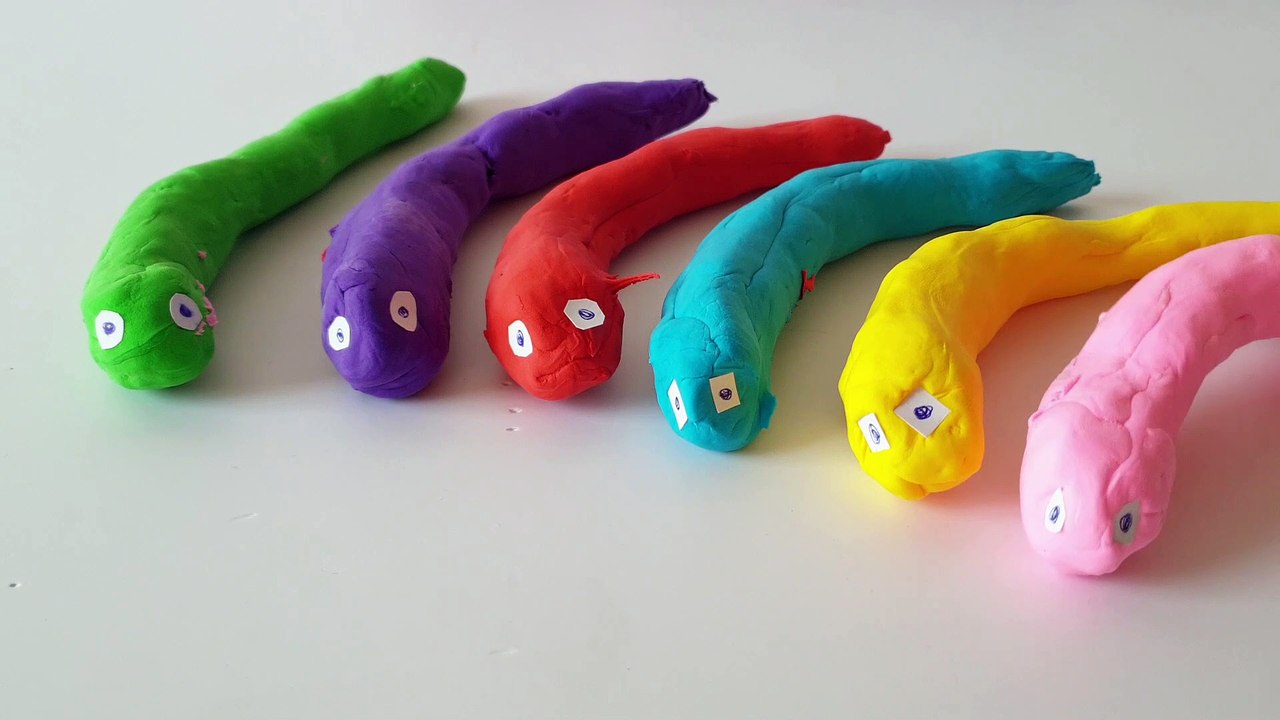 Learn Colors Play doh Molding Clay Snake Molds Fruits Toys for Kids - TuTiTu