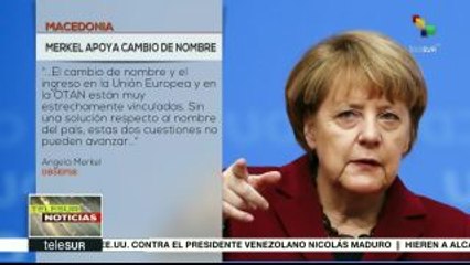 Merkel pide al pueblo macedonio aceptar el acuerdo con Grecia