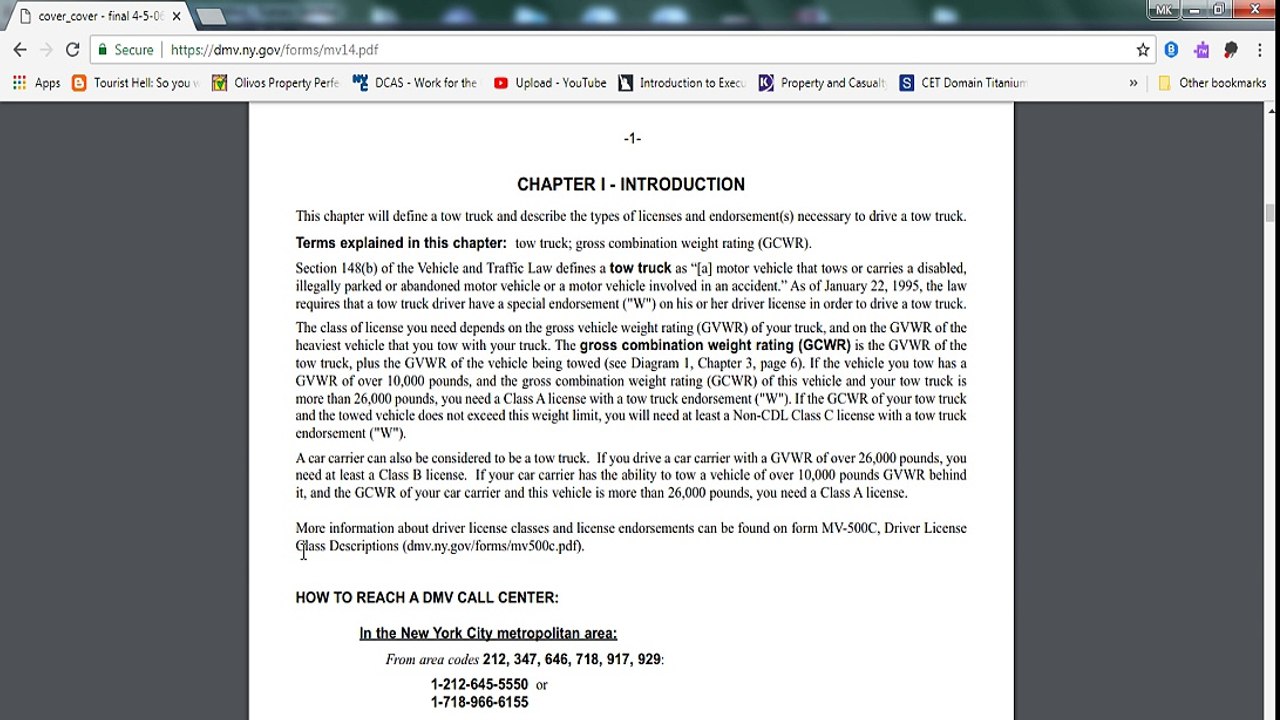 TOW TRUCK DRIVER LICENCE PART 1