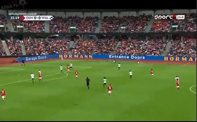 Christian Eriksen Goal  - Denmark vs Wales 1-0 09/09/2018