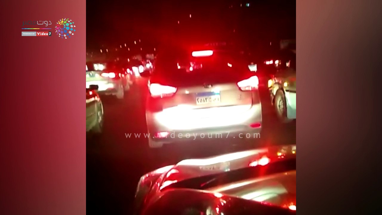 زحام مرورى أعلى الدائرى اتجاه المريوطية بسبب زيادة اﻷحمال