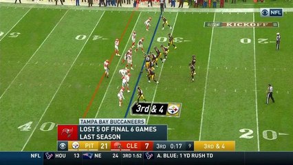 Antonio Brown hugs former OC Todd Haley after catch