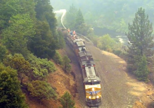 Fire Train Takes on Delta Fire in California's Shasta County