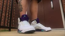 AIR JORDAN 5 GRAPE WILL SMITH FRESH PRINCE STYLE RETRO ON FEET