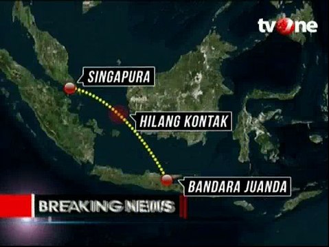 Pesawat Air Asia Diperkirakan Jatuh Diantara Pulau Kalimantan dan Pulau Belitung