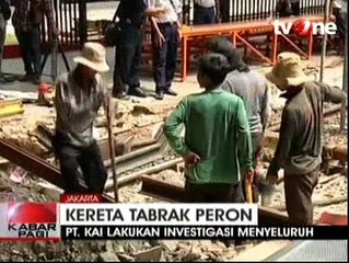 Kereta Tabrak Peron Stasiun Kota