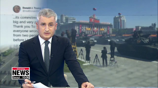 Trump thanks Kim Jong-un for leaving ICBMs out of military parade