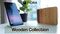 Wood Wireless Charging StandPad for iPhone, Samsung, LG & Wireless Qi Devices by Fiora