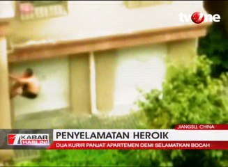 Aksi Penyelamatan Bocah Tergantung di Balkon Apartemen